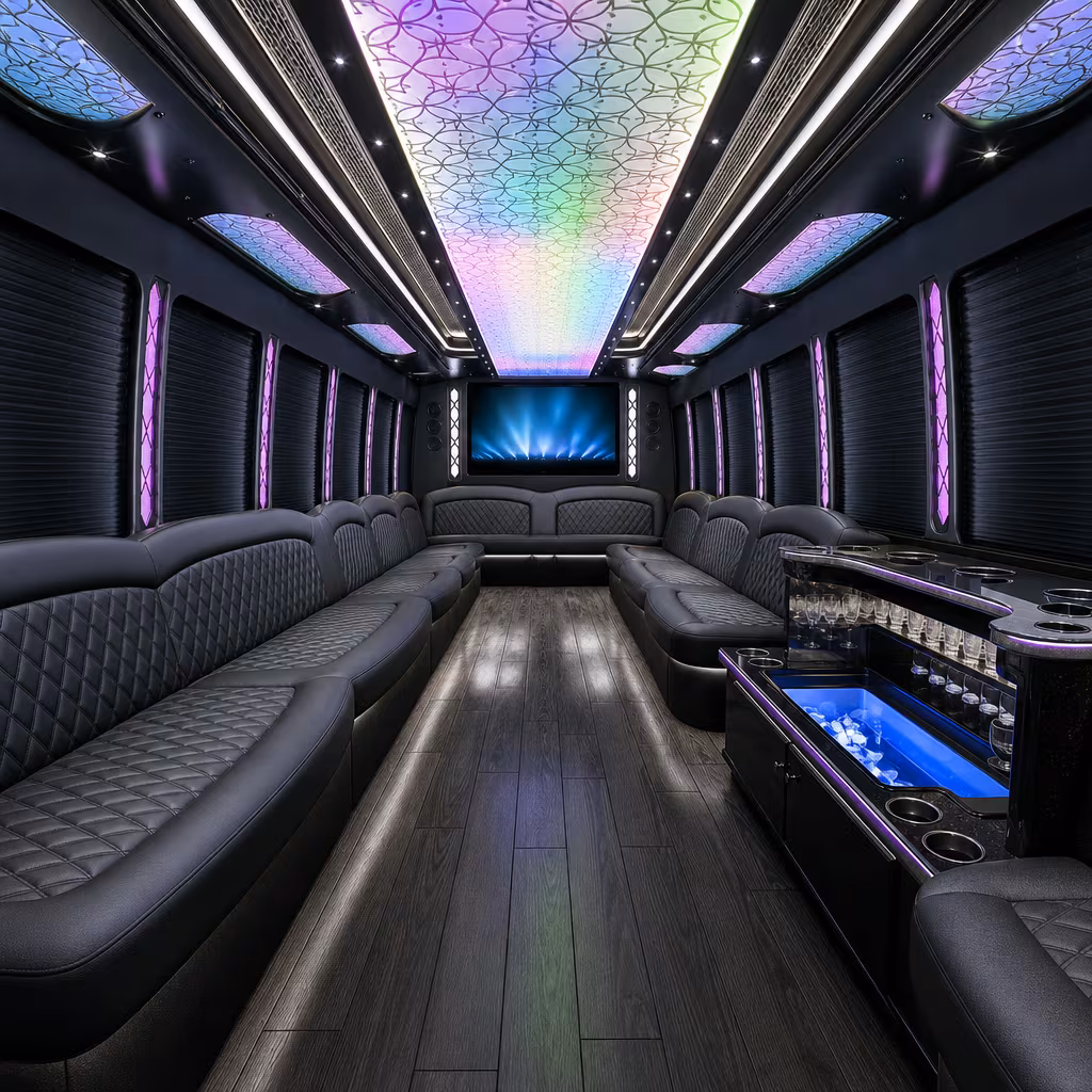 25 Passenger Party Bus Interior