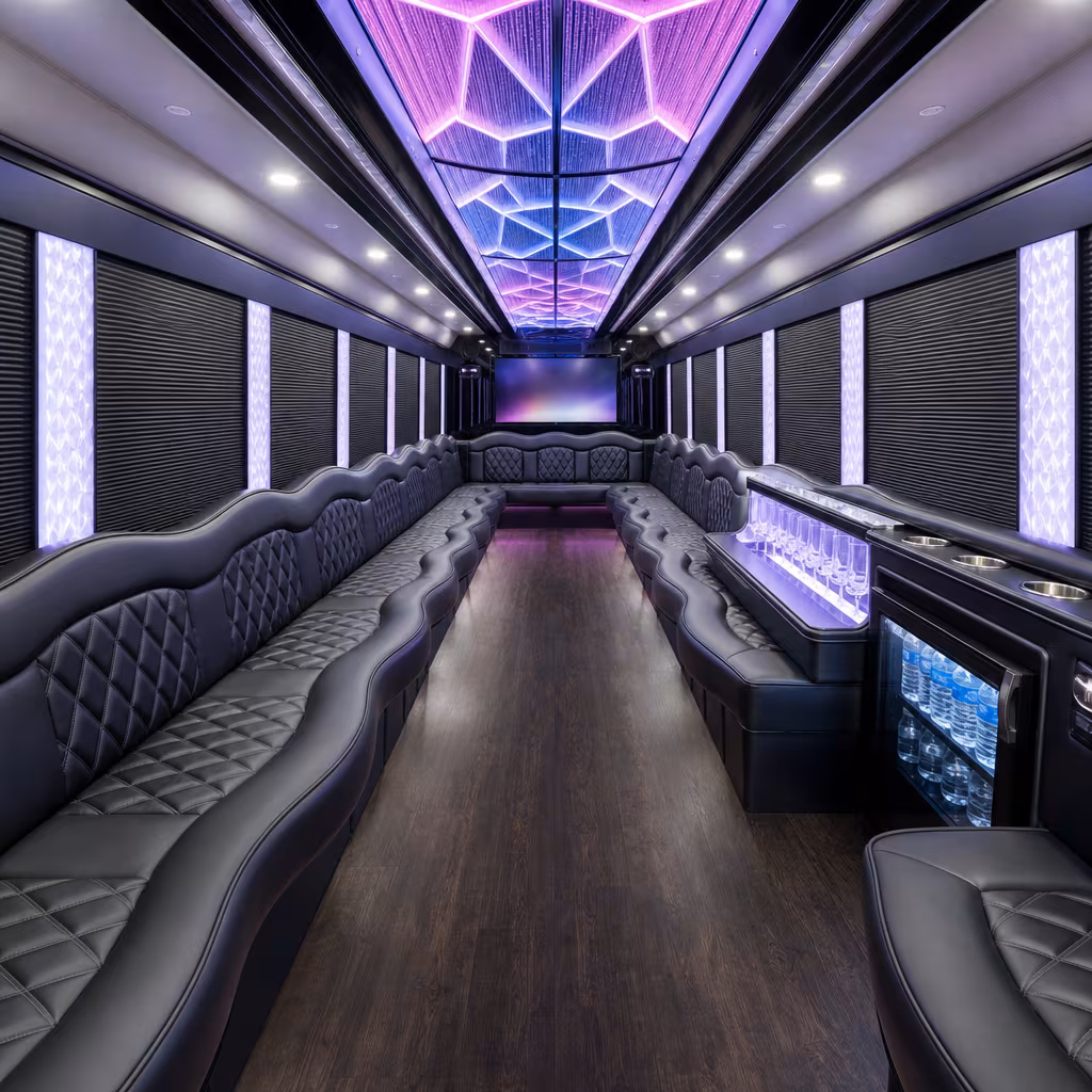 25 Passenger Party Bus Interior