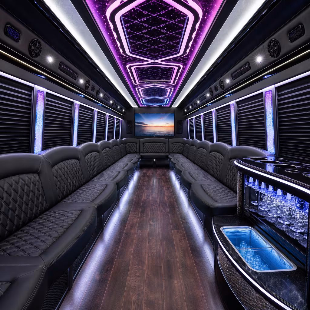 30 Passenger Party Bus Interior