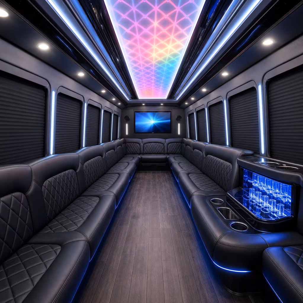 30 Passenger Party Bus Interior