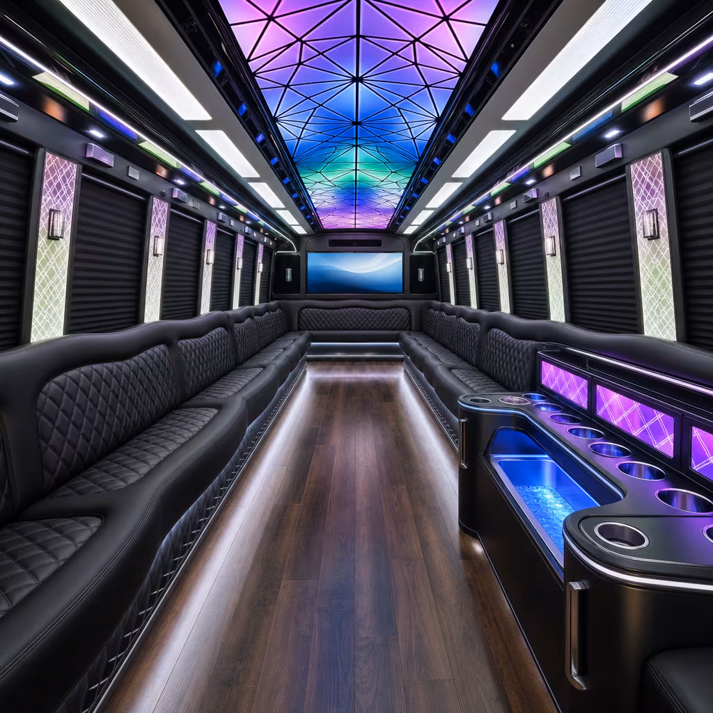 40 Passenger Party Bus Interior