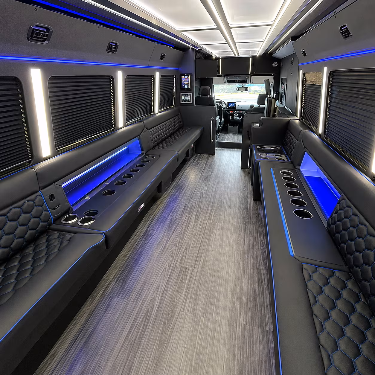 San Jose Concert & Music Festival Transportation party bus interior