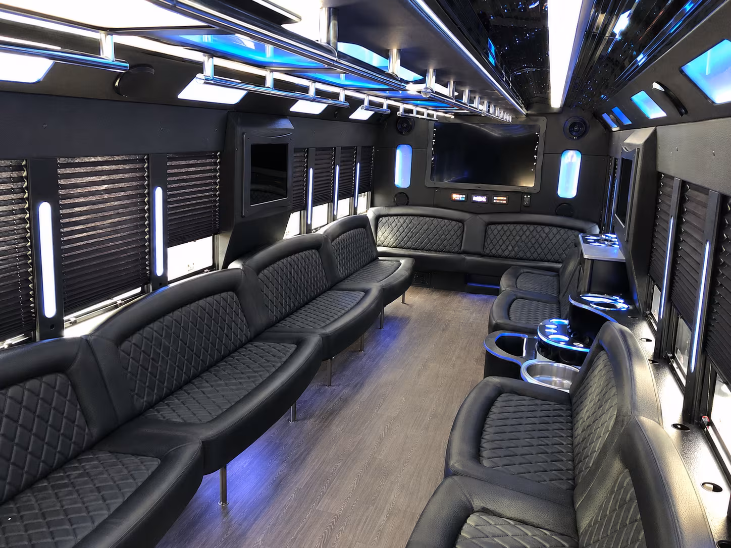 San Jose Private Event Transportation party bus interior