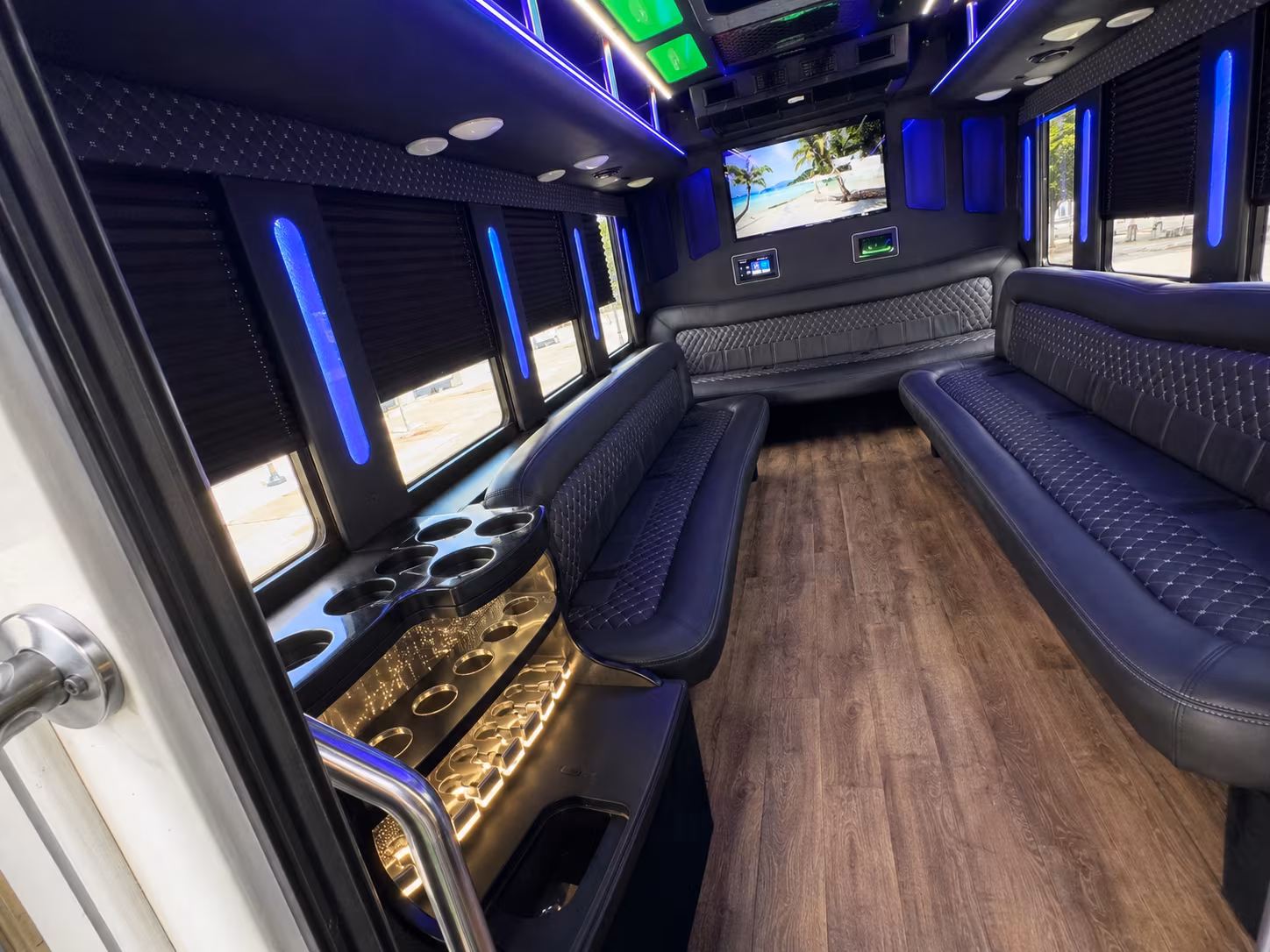 San Jose Wedding Transportation party bus exterior