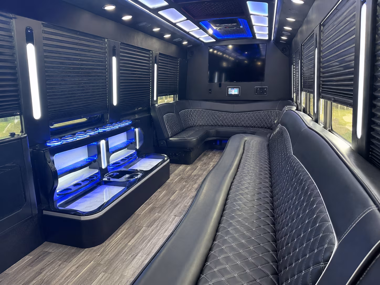 San Jose Wedding Transportation party bus exterior