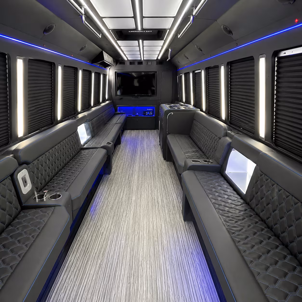 San Jose Winery Tour & Pub Crawl Transportation party bus interior