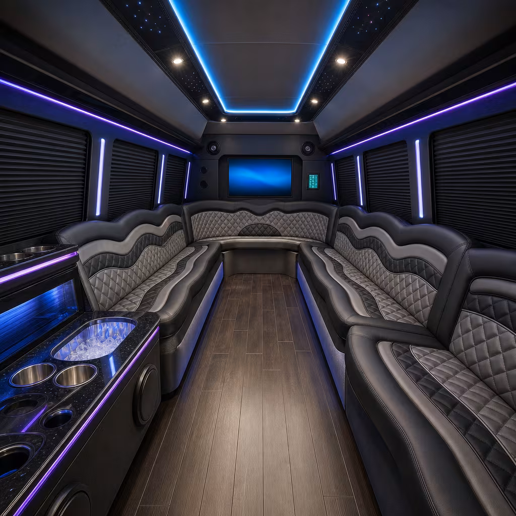 14 Passenger Sprinter Limo Interior